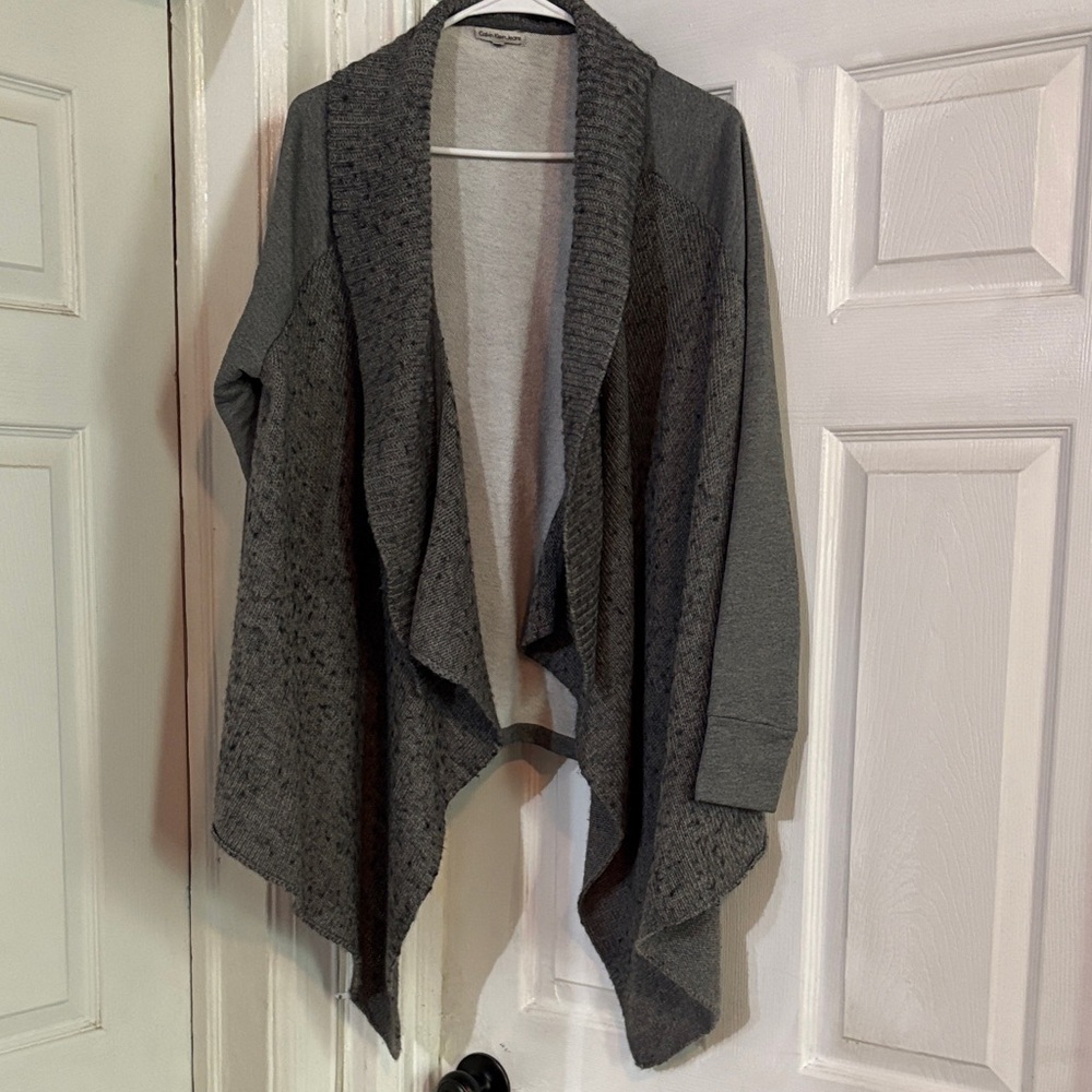 Calvin Klein Jeans Charcoal Open Front Cardigan